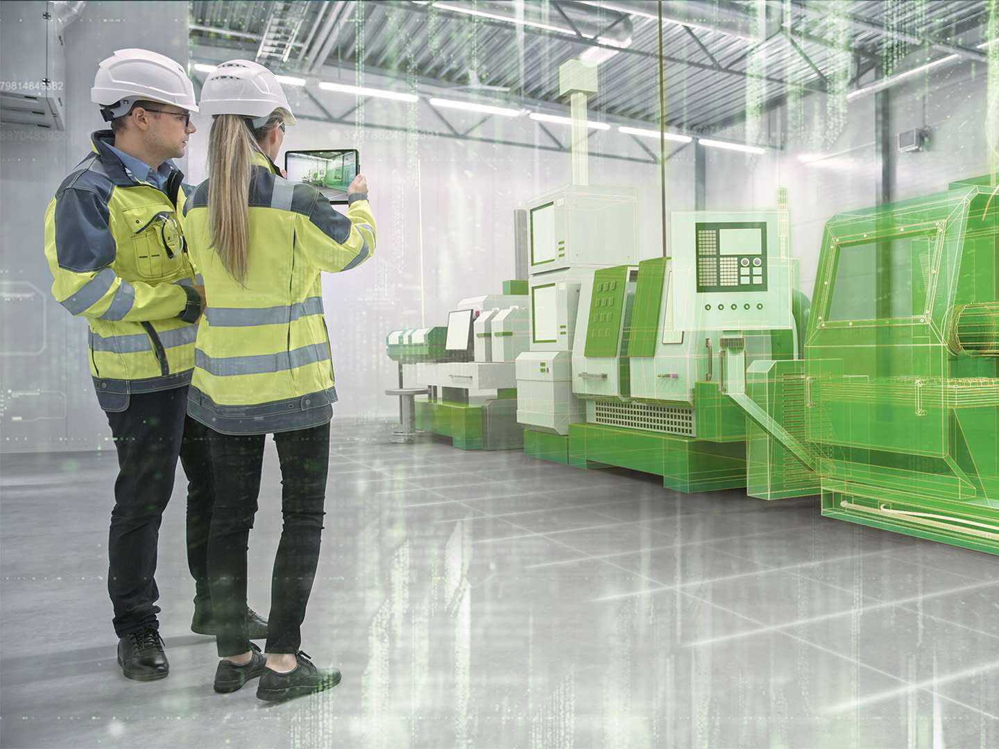 Simulation des digitalen Zwillings einer Maschine in Fabrik